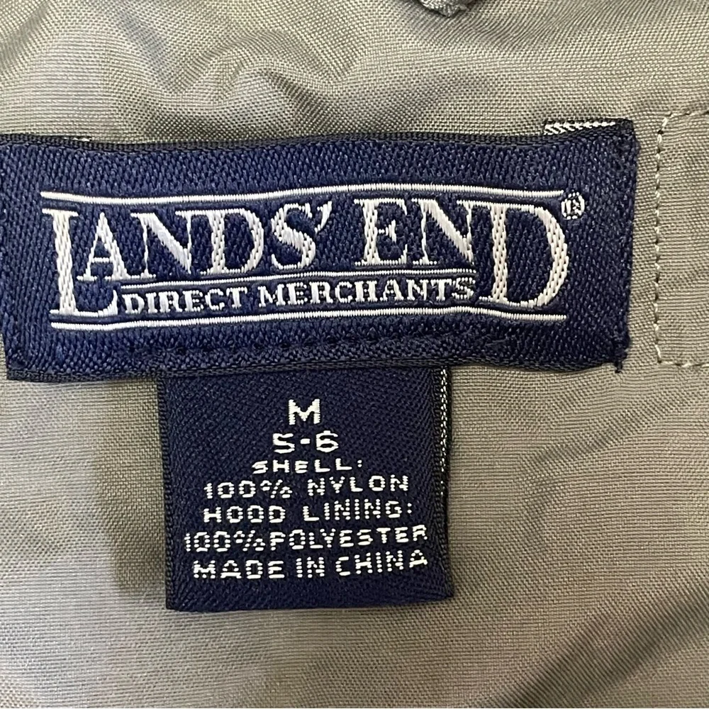 Lands End Rain Jacket Kids 5/6 nylon green